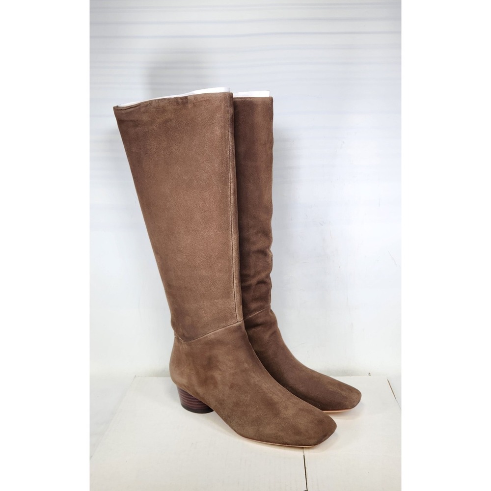 Vince Ramona Boot Women Size 9 Pinecone Suede WIDE CALF Square Toe Block Heel